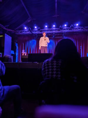 Comedian Josh Thomas on stage at the Brighton Music Hall.