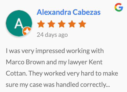 Alexandra Cabezas' 5 Start Google Review