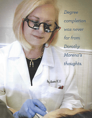 Dorothy Moreno, RN, BSN, LE, CPE was featured in Invention Magazine's Winter 2014 Issue after graduating with a BSN, Bachelor of Science