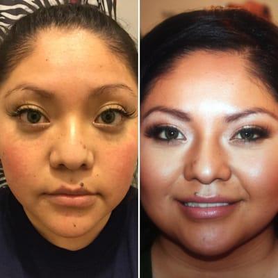 Makeup Application 
 Before & After