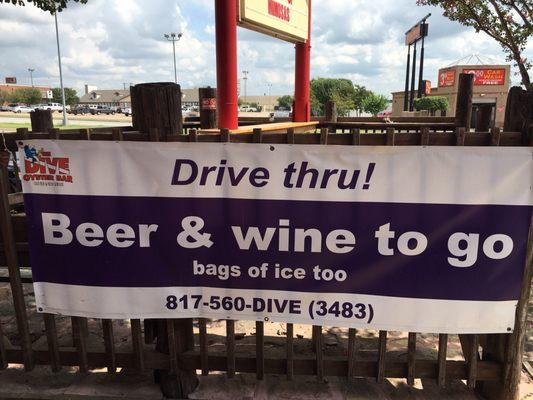 Drive thru - beer and wine to go