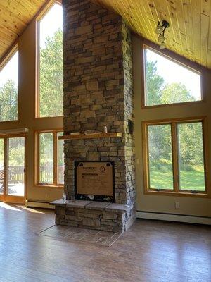 We replaced stone on this fireplace!