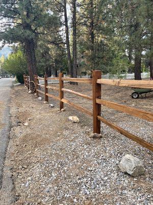 Split rail fencing