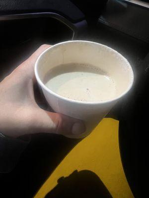 Half of a small latte they couldn't be bothered to fill to the appropriate amount.