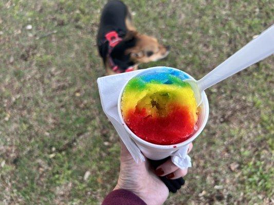 The classic Rainbow  shaved ice!