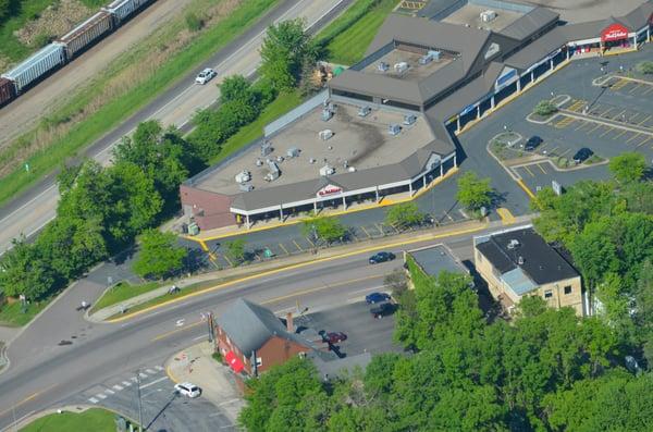 Subway is near the center of the building at the top of the picture. Photo by Ken Siljander 6/8/14