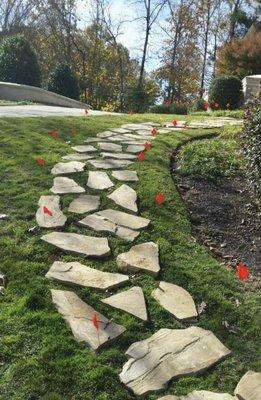 Flagstone walk way