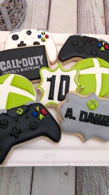 Xbox game themed cookies for a birthday!