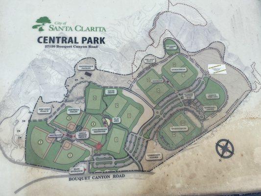 Map of Santa Clarita's Central Park