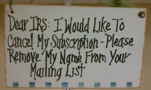 Love letter to the IRS.