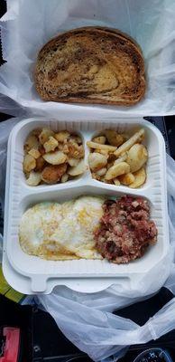 Corned beef hash breakfast platter