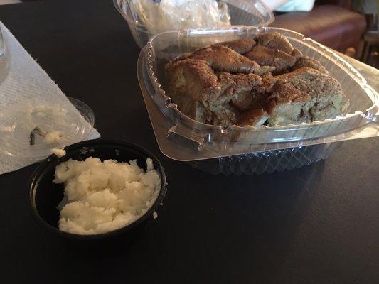 Gingerbread bread pudding with delicious boozy sauce!