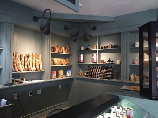 Fine selection of artisan bread (baked on site daily), jams, croissants and other small fare.