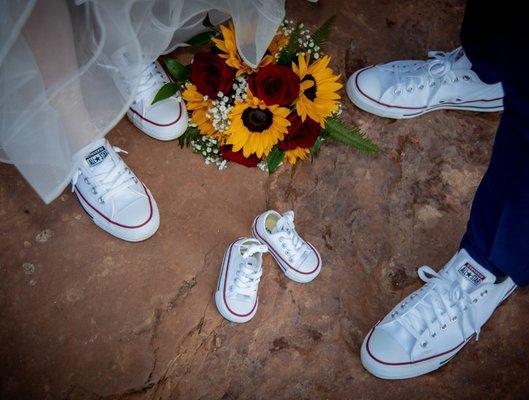 Baby on the way... This happy couple created their special ceremony and celebrated their love in the red rocks.