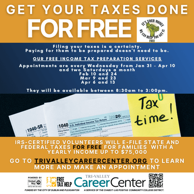 FREE TAX ASSISTANCE to individuals and families who earned $75,000 or less in 2023