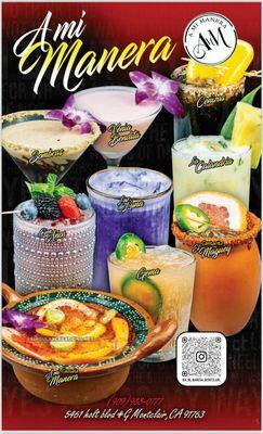 Menu cover and signature drinks