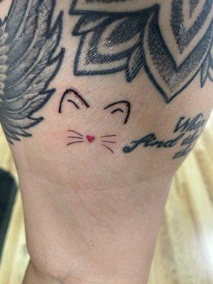 My tattoo. Cat face.