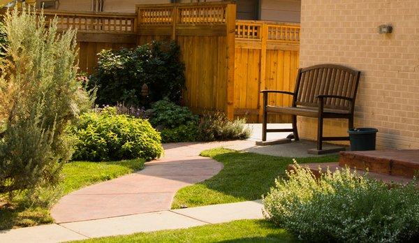 Garden bench at the clinic