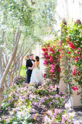 Tremendous beauty in the lush gardens at Aliso Viejo by Wedgewood Weddings.