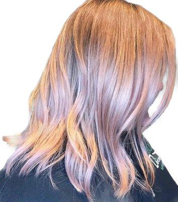 Rose gold balayage