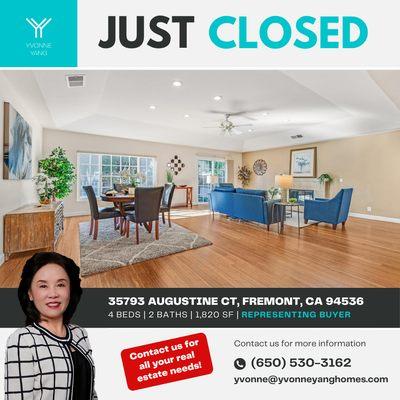 first of many this year!  We are ready to help you with your needs for 2023.
-
(650) 530-3162
yvonne@yvonneyanghomes.com
www.y