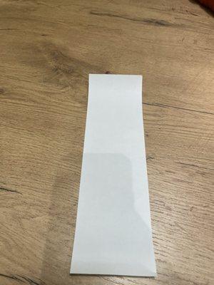 back of receipt