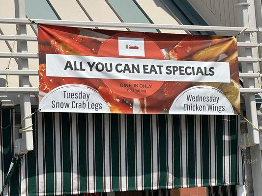 All you can eat sign