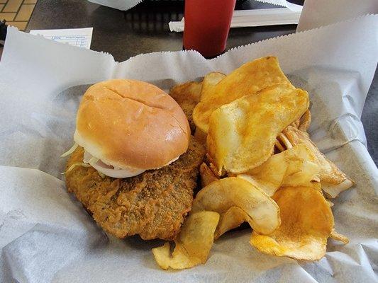 Chuckwagon sandwich with house made chips