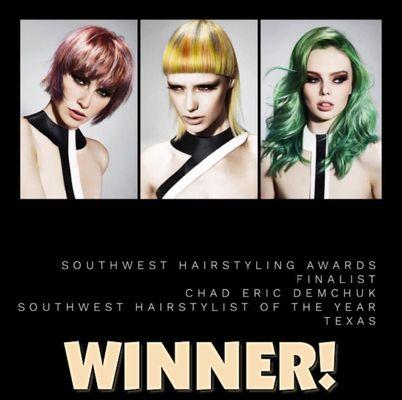 Congratulations Chad! Named southwest hairstylist of the year!