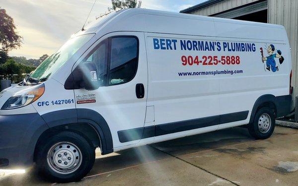 Bert Norman's Plumbing service truck serving Yulee, FL.