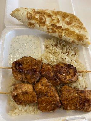 Chicken Kebab minus the salad. I love their basmati rice...