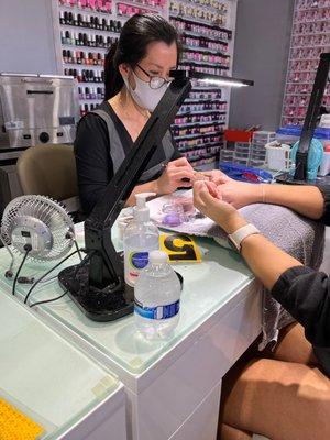 Getting nails done