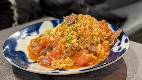 Beef and tomato over rice