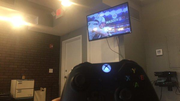 Waiting area with XBOX