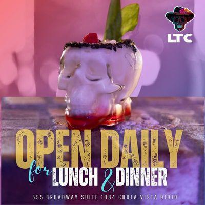 Open lunch and dinner!