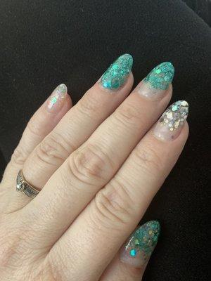 Beautiful mermaid nails done by Mindy! Thank you so much, I'm in absolute love!