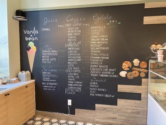 Gelato menu