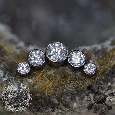 Beautiful cluster from @anatometalinc is ripe for the picking! Swarovski gems set in high polished titanium.