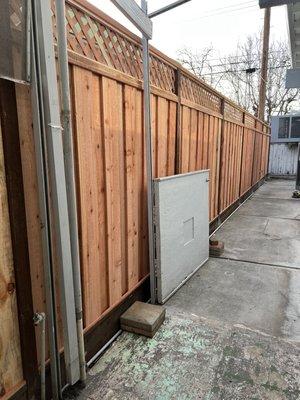 Redwood Fence with lattice