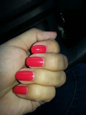 gel manicure $25.... $20 regular pedicure. Both nicely done