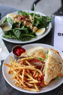 Club Sandwich & Spinach Salad