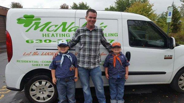 Mcnallys Heating supporting our local boy scouts! Www.mcnallyhvac.com