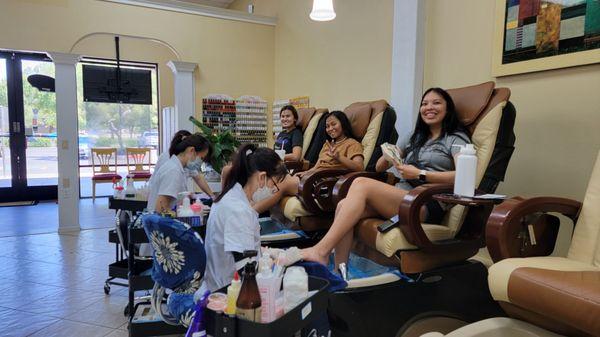 Enjoy time with pedicure at Glamor Lab Lash and  Nail salon