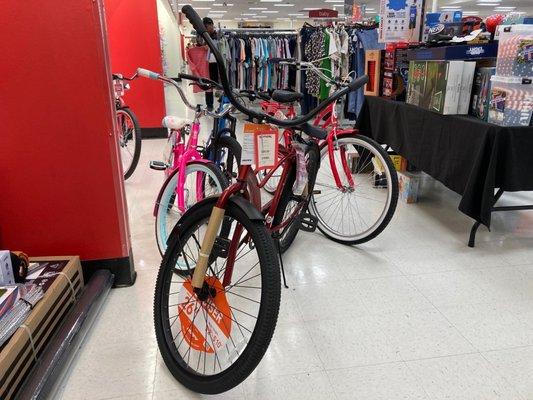 Who parked bikes in the aisle?