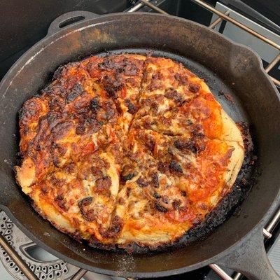 My Dutch oven pizza.