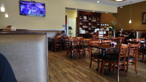 View of dining room and checkout