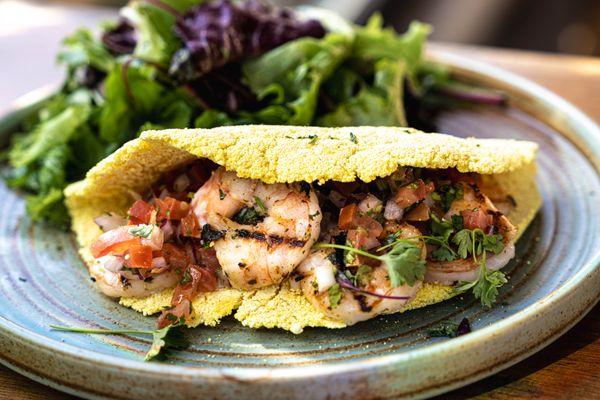 Shrimp Tapi-Taco (Gluten free tapioca taco)