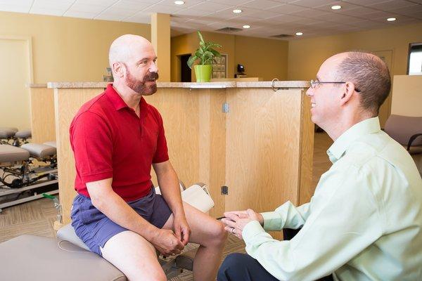 Talking with a patient