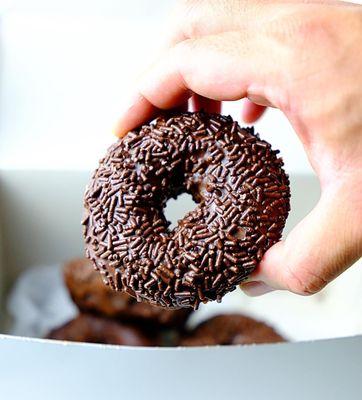 Devil's food cake donut