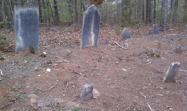 Graveyard to left at 3rd tee. Most of the gravestones look to be from the early 1800's.